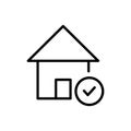 House with check mark icon. Accept house outline symbol.